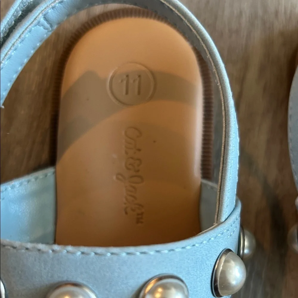 Cat & Jack Light Blue Sandals with Pearl Details